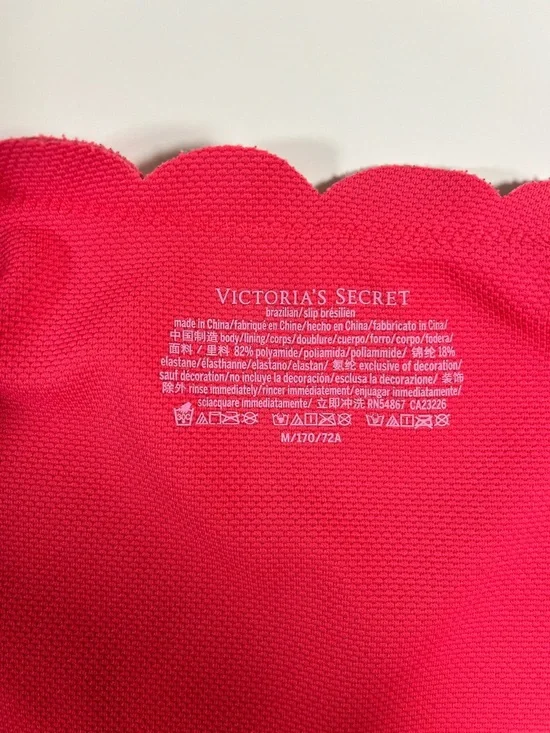 Victoria's Secret Scallop High Waist Cheeky Coral Pink Bikini, size Medium - Picture 5 of 10